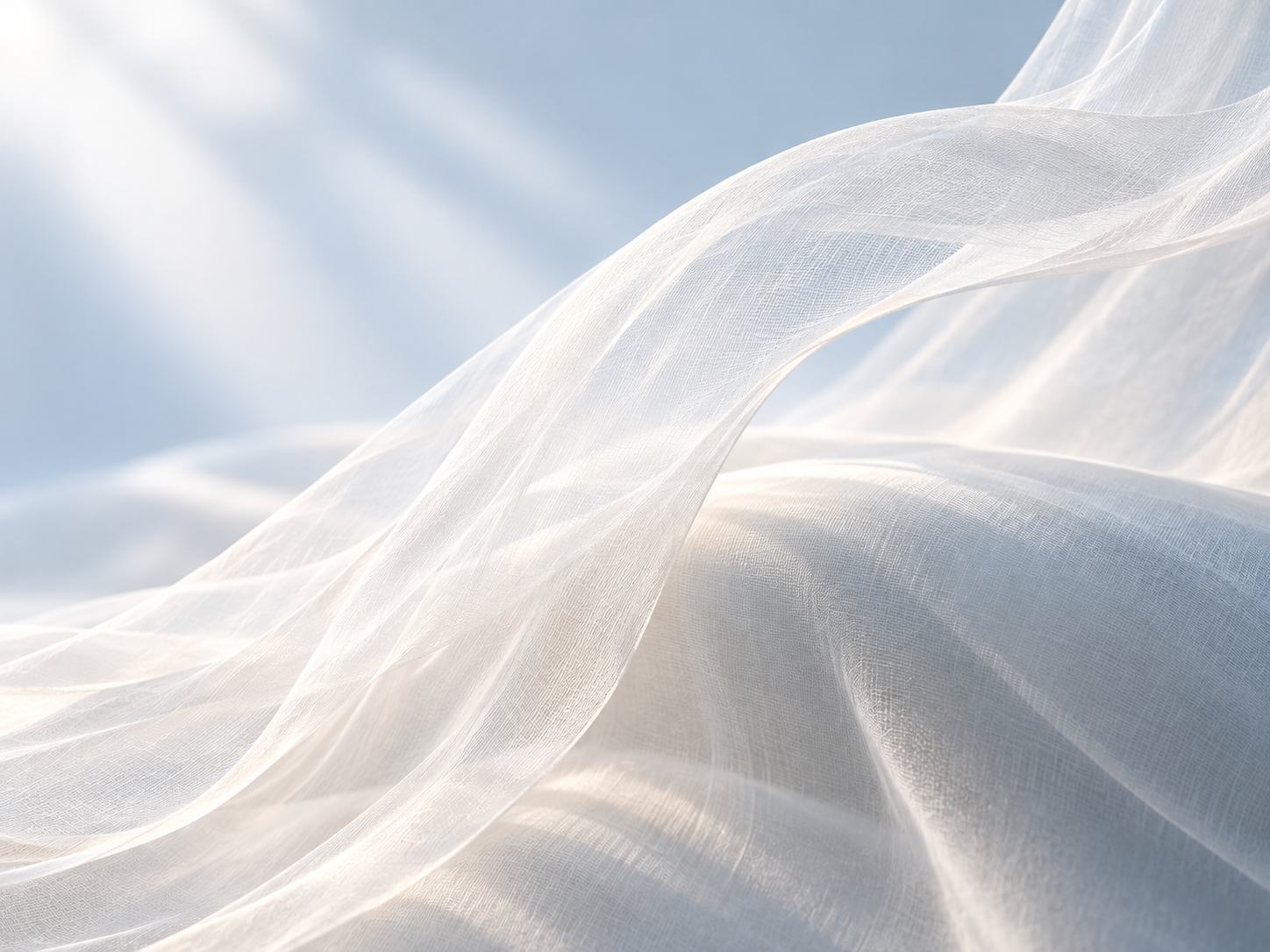 An abstract study of light passing through floating sheer fabric; BREEZE concept only